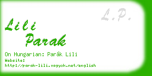 lili parak business card
